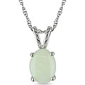 10k White Gold Opal Necklace
