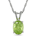 10k White Gold Peridot Necklace