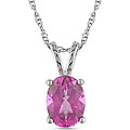 10k White Gold Pink Topaz Necklace