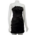 Morgan & Co Junior's Strapless Oragami Fold Satin Dress
