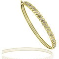 18k Gold over Sterling Silver Diamond Accent Bangle