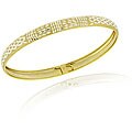 18k Gold over Silver Two-tone Diamond-cut Flex Bangle