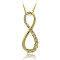 18k Gold/ Sterling Silver CZ Infinity Necklace