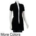 Fever Women's Horizontal Stitch Short-sleeve Cardigan