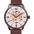 Akribos XXIV 'Saturnos Elite' Men's Skeleton Automatic Watch