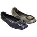 BCBGirls Square-toe Buckle-accent Ballet Flats