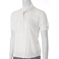 Adolfo Brand Women's Contrast Stitch Short-sleeve Blouse