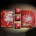 Hand-painted 'Star's Birth' Canvas 5-piece Art Set