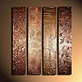 Hand-painted 'Elements' Canvas 4-piece Art Set