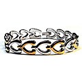 Two-tone Stainless Steel Alternating Heart Bracelet