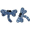 Sterling Silver Blue Crystal Dragonfly Earrings
