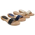 Bamboo by Journee Women's Croc Print Slide Sandals