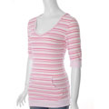 Everyday Brand Junior's Front Pouch Pocket Striped T-shirt