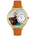 Whimsical Unisex Horse Head Theme Brown Leather Watch
