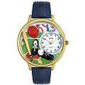 Whimsical Unisex Dark Blue Leather Watch