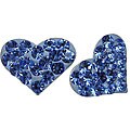 Sterling Silver Blue Crystal Studded Heart Earrings