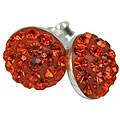 Sterling silver Orange Crystal Dot Earrings