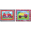 'Fire Engine' and 'Dump Truck' Custom-printed Canvas Set
