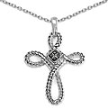 Sterling Silver Genuine Black Diamond Necklace