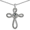 Sterling Silver Genuine Blue Diamond Necklace