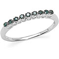 Sterling Silver 1/10ct TDW Blue Diamond Ring