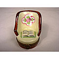 Limoges Hand-painted Reading Chair Keepsake Box