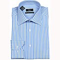 Pera Men's Bold Blue Stripe Dress Shirt