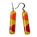 Rectangular Zigzag Fused Glass Earrings (Chile)