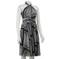 Evan Picone Women's Grey Keyhole Halter Dress