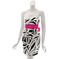 Wishes Women's Strapless White/ Black Dress