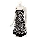 Wishes Women's Spaghetti Strap Black and White Dress