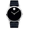 Movado Museum Men's Stainless Steel Black Leather Watch