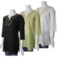 Kaktus Brand Women's Embellished V-neck Tunic