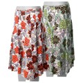 Adi Designs Green/ Orange Junior's Paneled Full Skirt