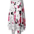 Adi Designs Pink Junior's Floral Print Paneled Full Skirt