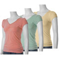 Happie Brand Junior's Gathered V-neck Shirt