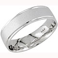 14k White Gold Men's Matte Finish Wedding Band