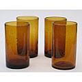 Amber Bubble 17-ounce Glasses (Set of 4)