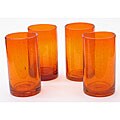 Orange Bubble 17-ounce Glasses (Set of 4)