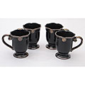 Certified International Regency Black Mugs (Set of 4)