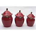 Certified International Regency Burgundy 3-piece Cannister Set
