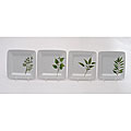 Culinary Herbs Square Canape 6-inch Plates (Set of 4)