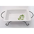 Culinary Herbs 3-quart Rectangular Baker with Stand