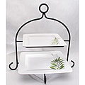 Culinary Herbs 2-tier Server with Stand