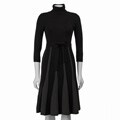 London Times Women's 3/4-sleeve Turtleneck Sweater Dress