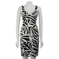 London Times Women's Graphic Leaf Satin Sheath Dress