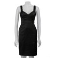London Times Women's Black Sleeveless Sheath Dress