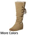 Bronx Women's 'Asha' Wedge Suede Tie Boots