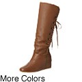 Bronx Women's 'Asha' Wedge Tie Boots
