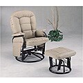 Deluxe Swivel Glider Recliner with Ottoman Bone